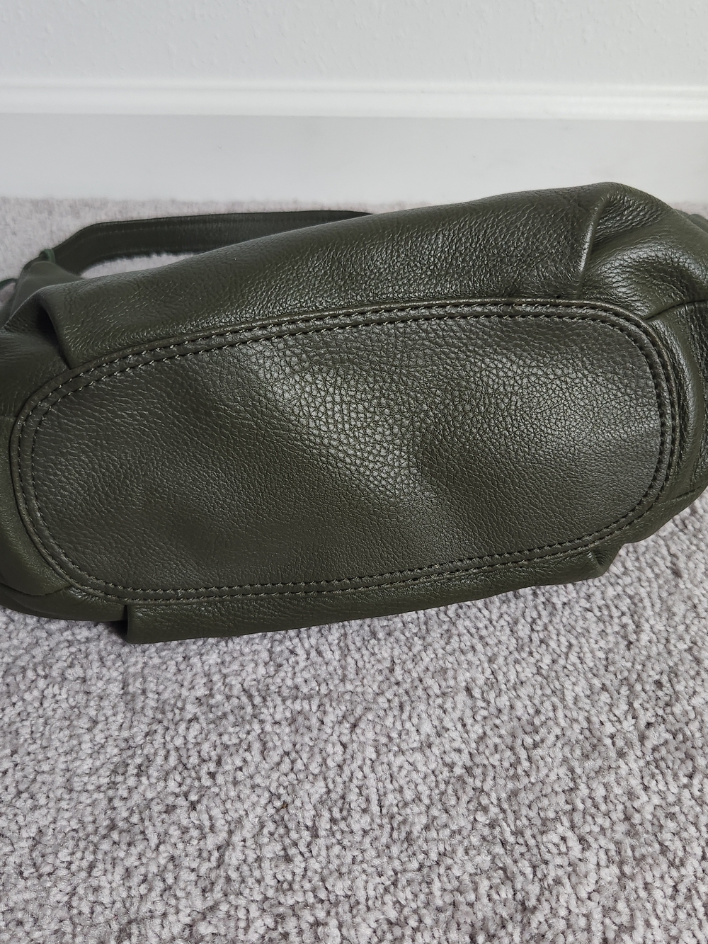 The Sak Olive Green Pebbled Leather Shoulder Bag - Picture 3 of 7